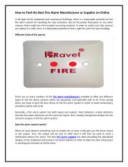 How to Find the Best Fire Alarm Manufacturer or Supplier on Online.pdf